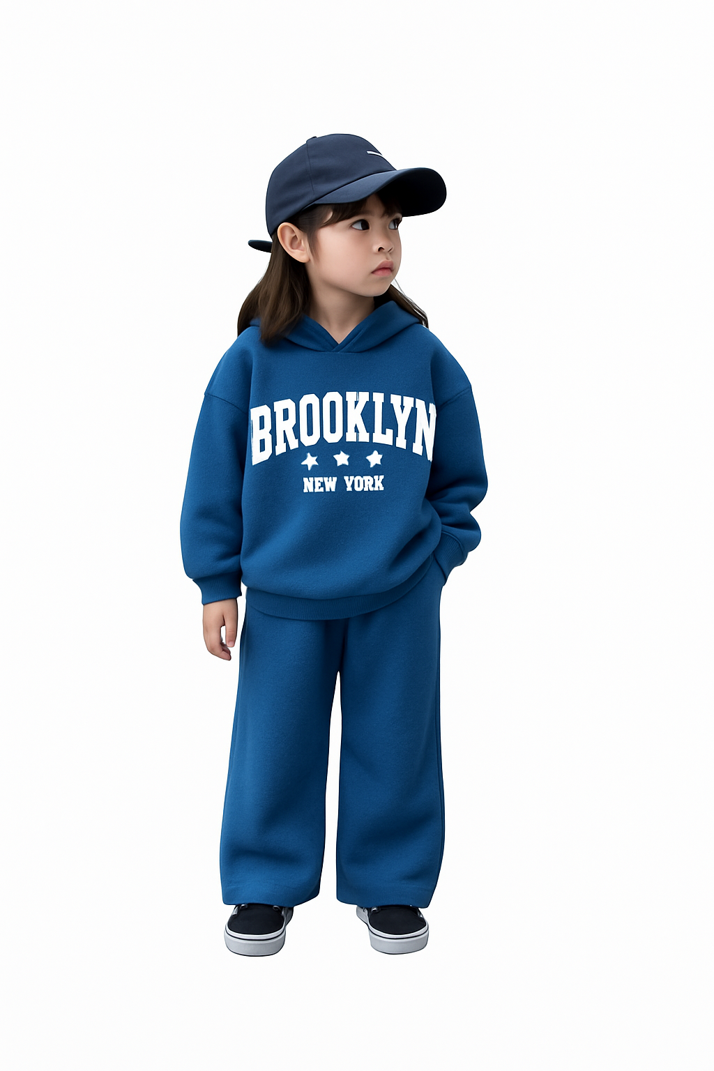 RAAB Premium Navy Blue Brooklyn Kids Fleece Hoodie Co-Ord Set