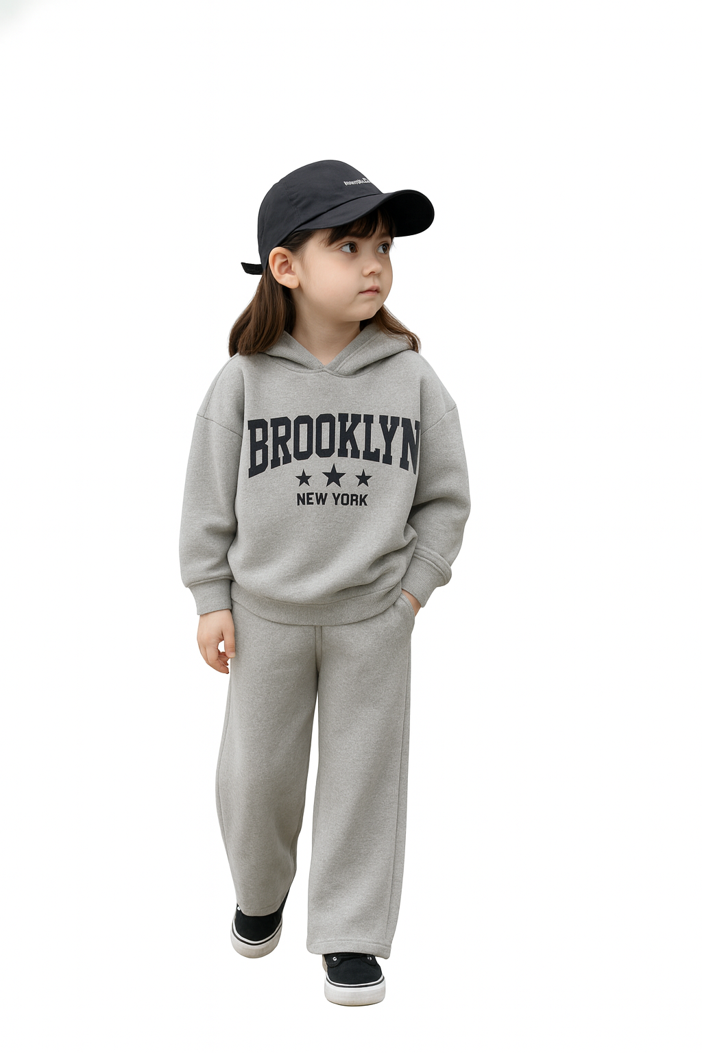 RAAB Premium Light Grey Brooklyn Kids Fleece Hoodie Co-Ord Set