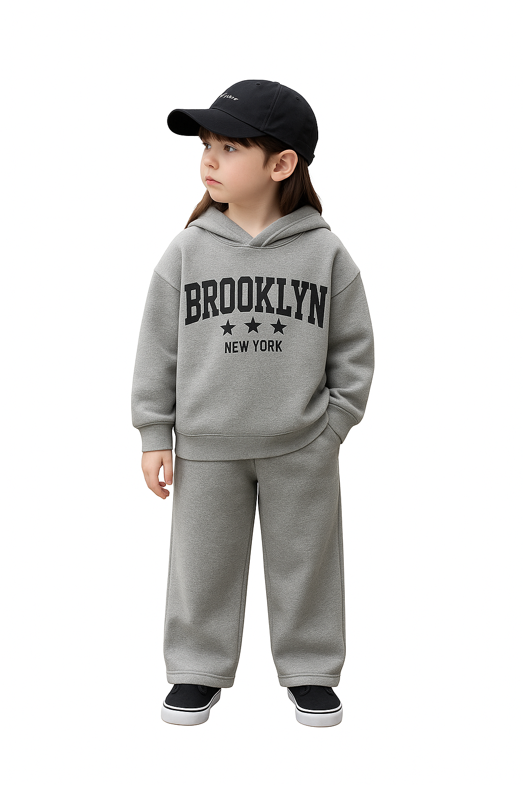 RAAB Premium Light Grey Brooklyn Kids Fleece Hoodie Co-Ord Set