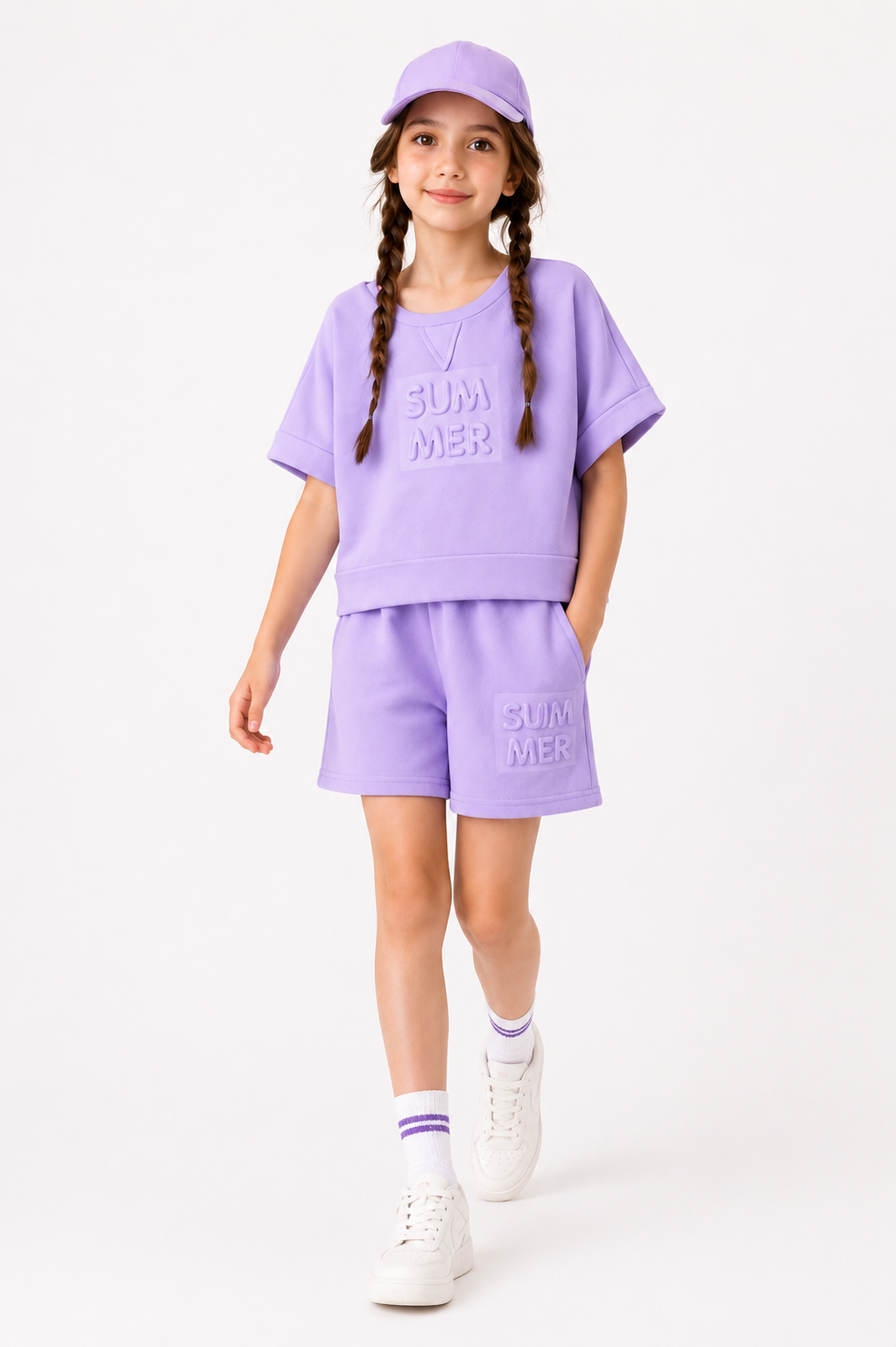 Girls Lavender Summer Terry Co-Ord Set – Premium Soft Terry Fabric | New Arrival | 1-6 Years | RAAB
