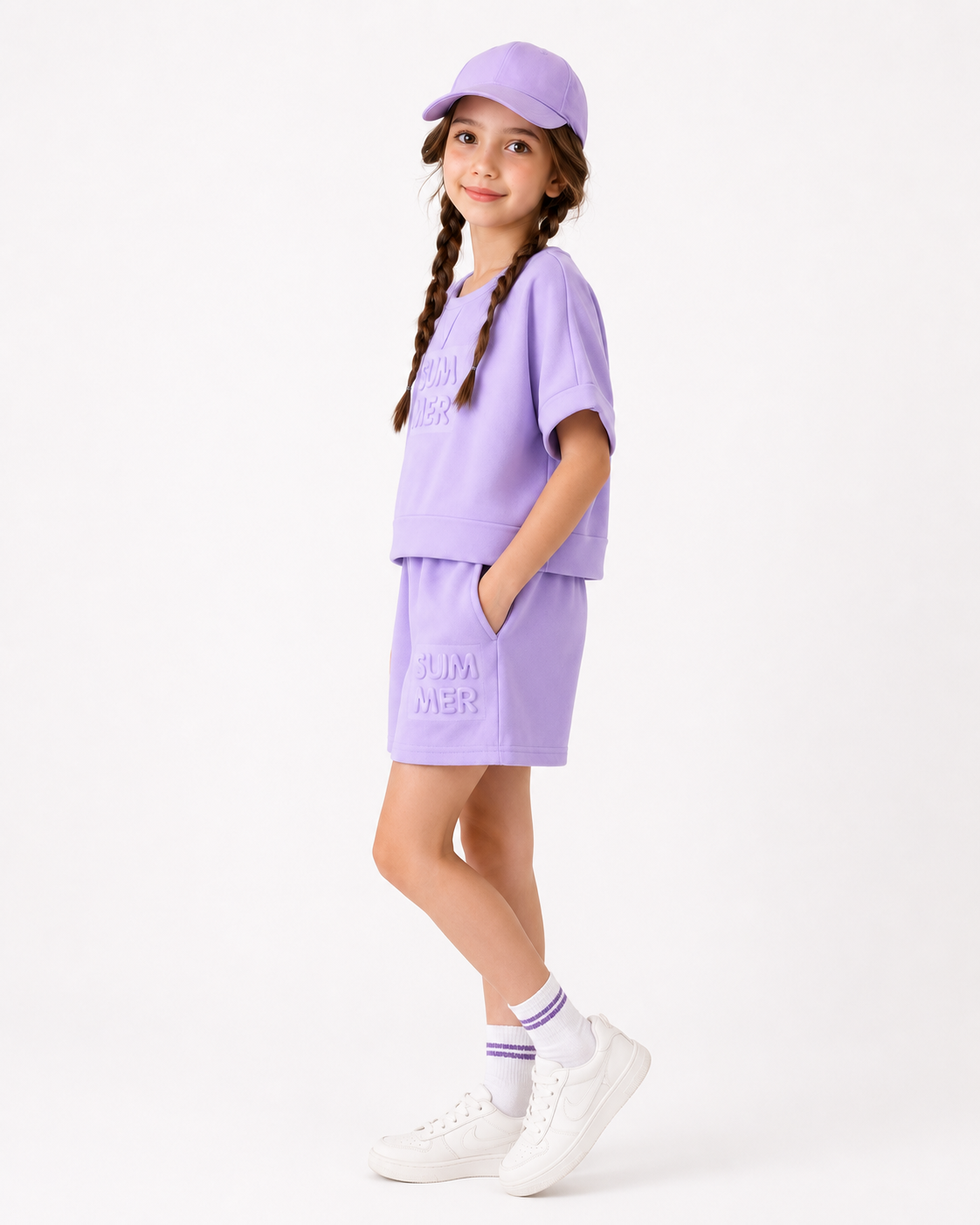 Girls Lavender Summer Terry Co-Ord Set – Premium Soft Terry Fabric | New Arrival | 1-6 Years | RAAB