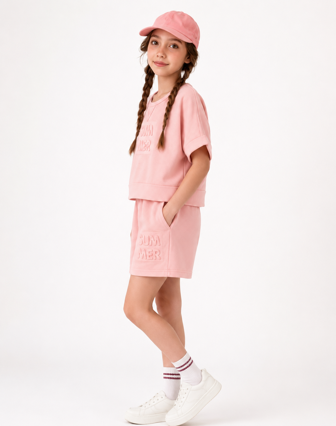 Girls Pink Summer Terry Co-Ord Set – Premium Soft Terry Fabric | New Arrival | 1-6 Years | RAAB