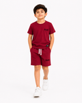 RAAB Kids Maroon T-Shirt & Shorts Co-Ord Set – Lightweight Summer Outfit for Boys (1-8 Years)