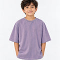 Kids Purple Acid Wash Drop Shoulder Boxy T-Shirt