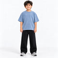 Kids Blue Acid Wash Boxy T-Shirt & Black Baggy Trouser Set