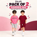 RAAB Boys’ Pack of 2 Summer Co-ord Sets – Pink & Maroon (1–8 Years)