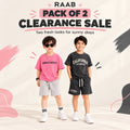 RAAB Boys’ Pack of 2 Summer Co-ord Sets – Pink & Black (1–8 Years)