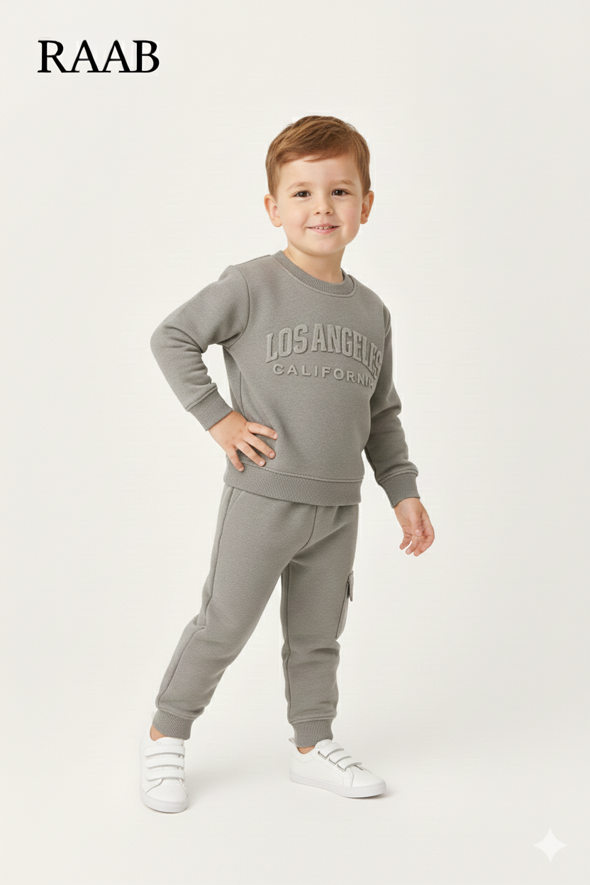 RAAB LA California Embossed Logo Sweatshirt Fleece Tracksuit