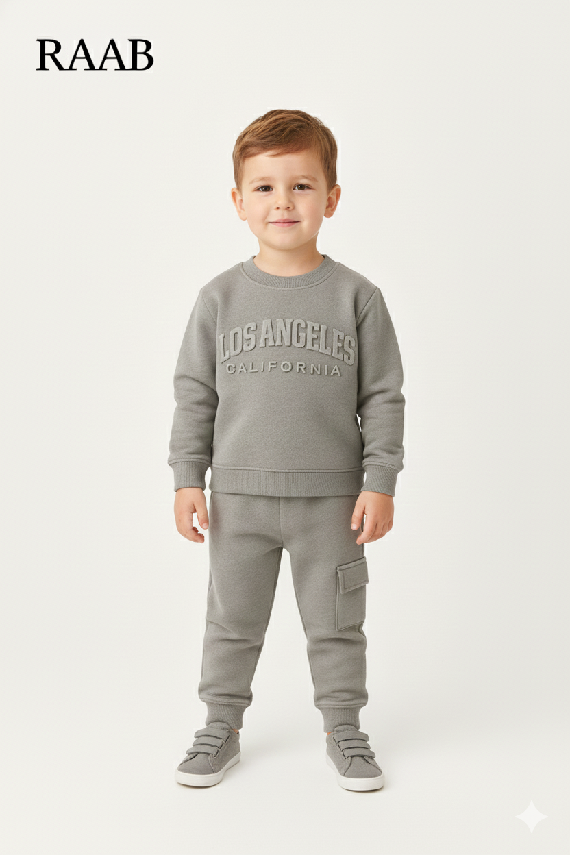 RAAB LA California Embossed Logo Sweatshirt Fleece Tracksuit