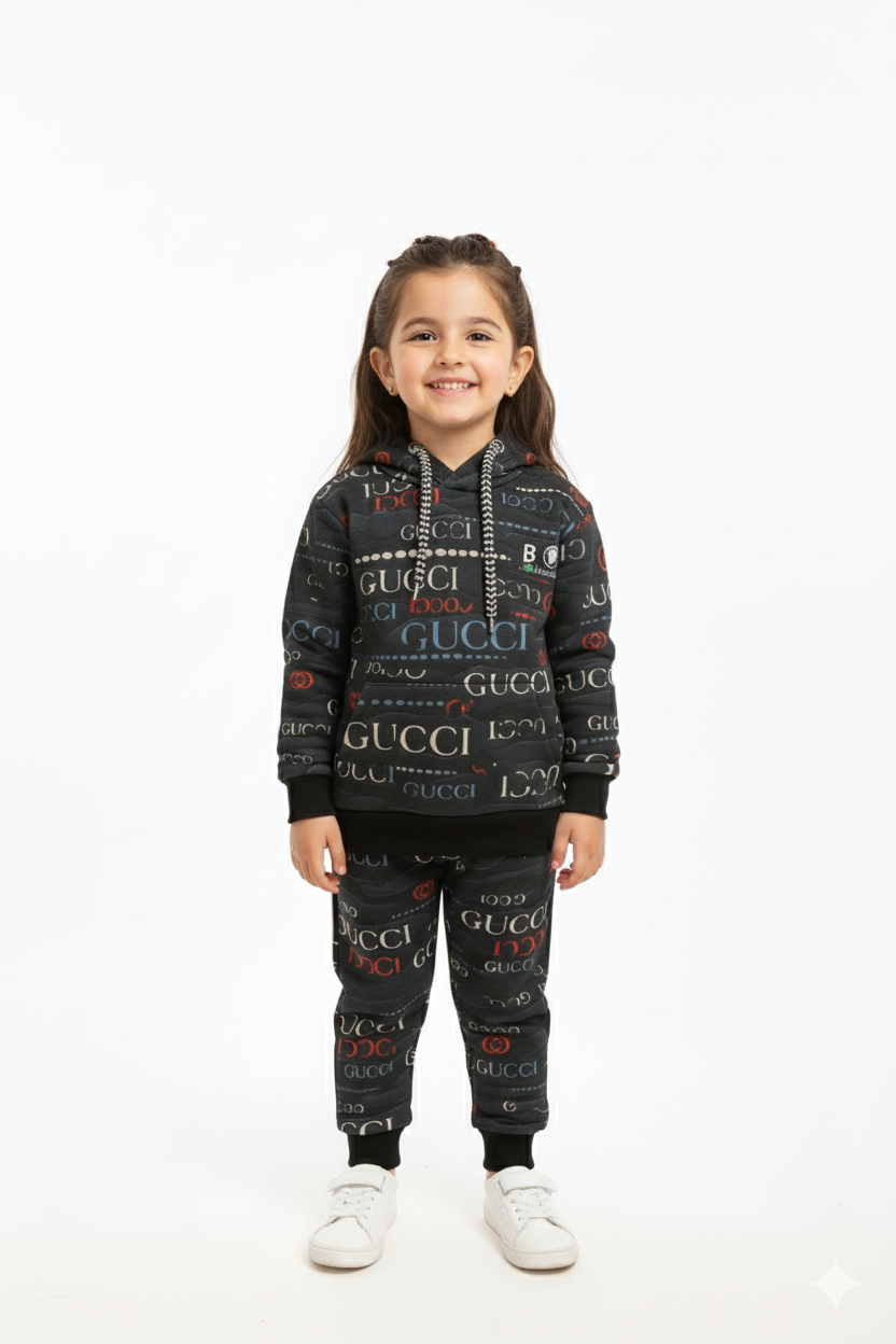Gucci Dark Charcoal Winter Tracksuit (Kids)