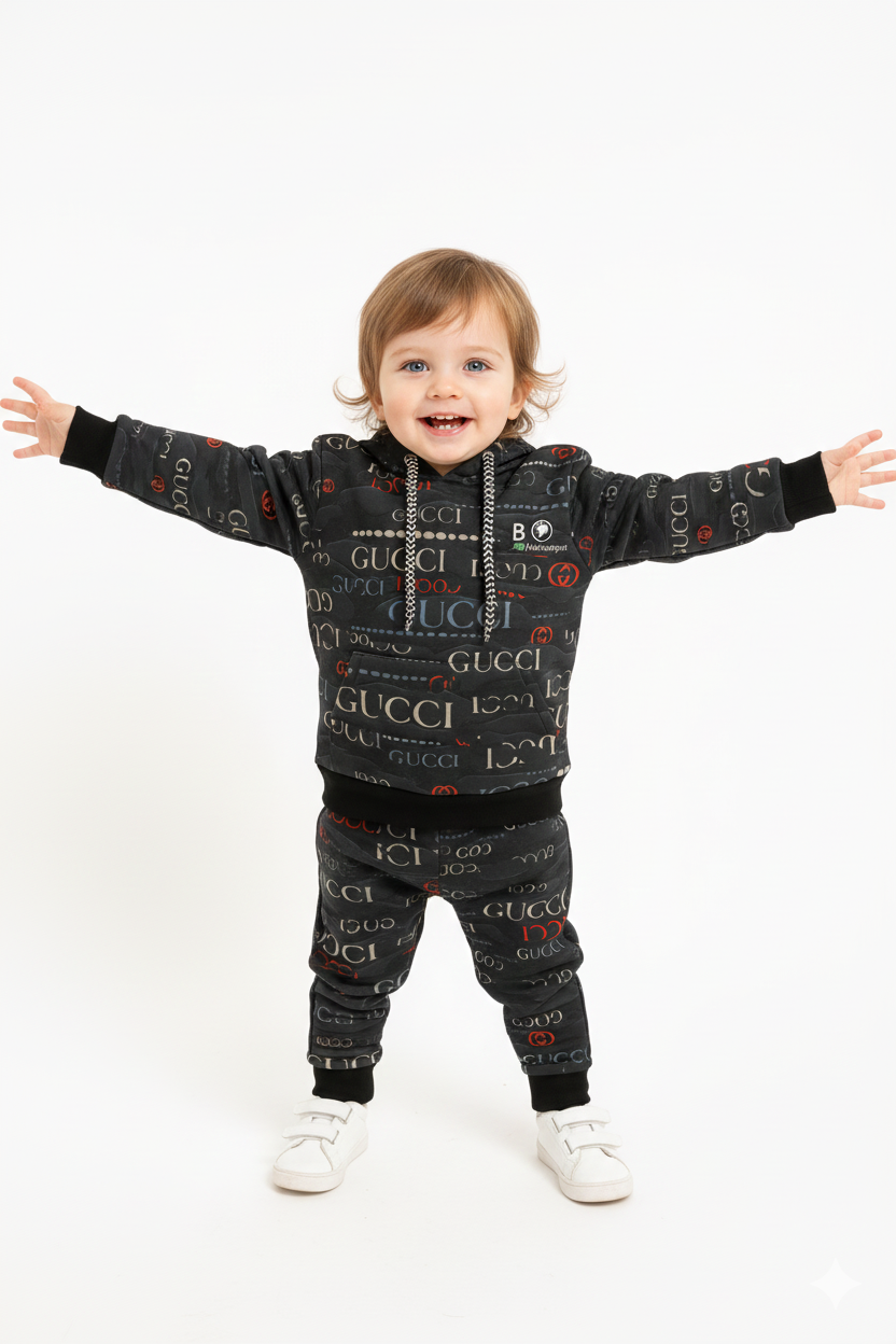 Gucci Dark Charcoal Winter Tracksuit (Kids)