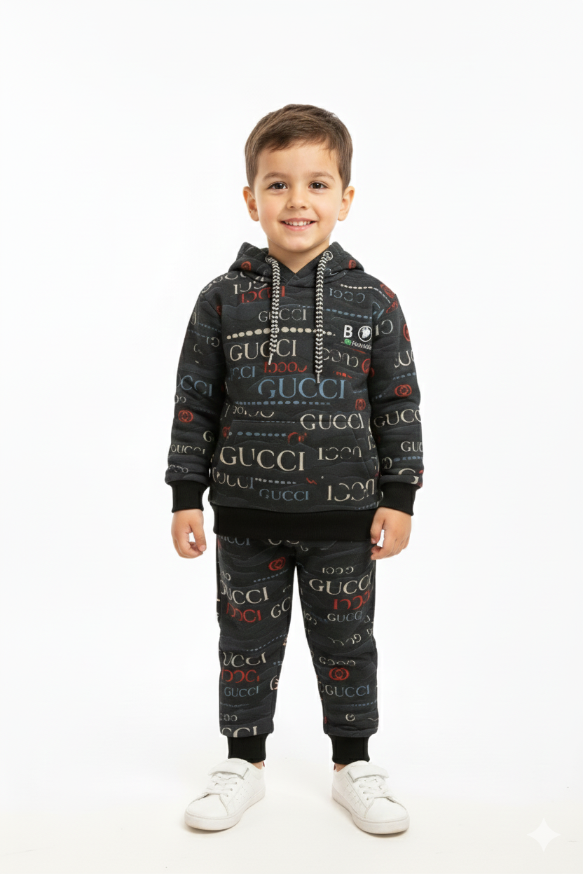 Gucci Dark Charcoal Winter Tracksuit (Kids)