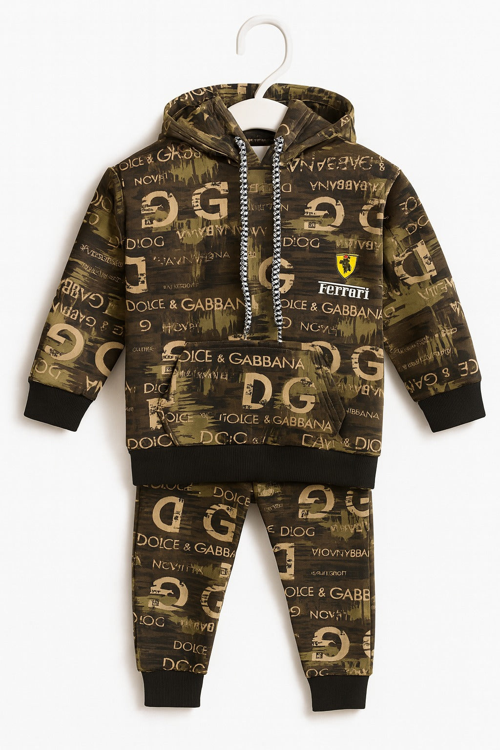 DG + Ferrari Brown Camo Winter Tracksuit (Kids)
