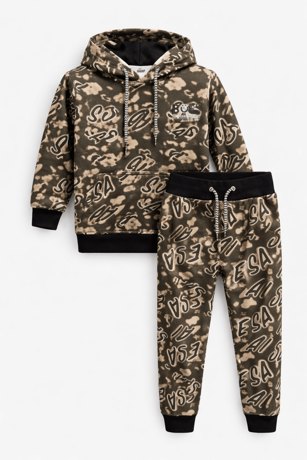 Boys & Girls Camouflage Hoodie Tracksuit - Raab.pk