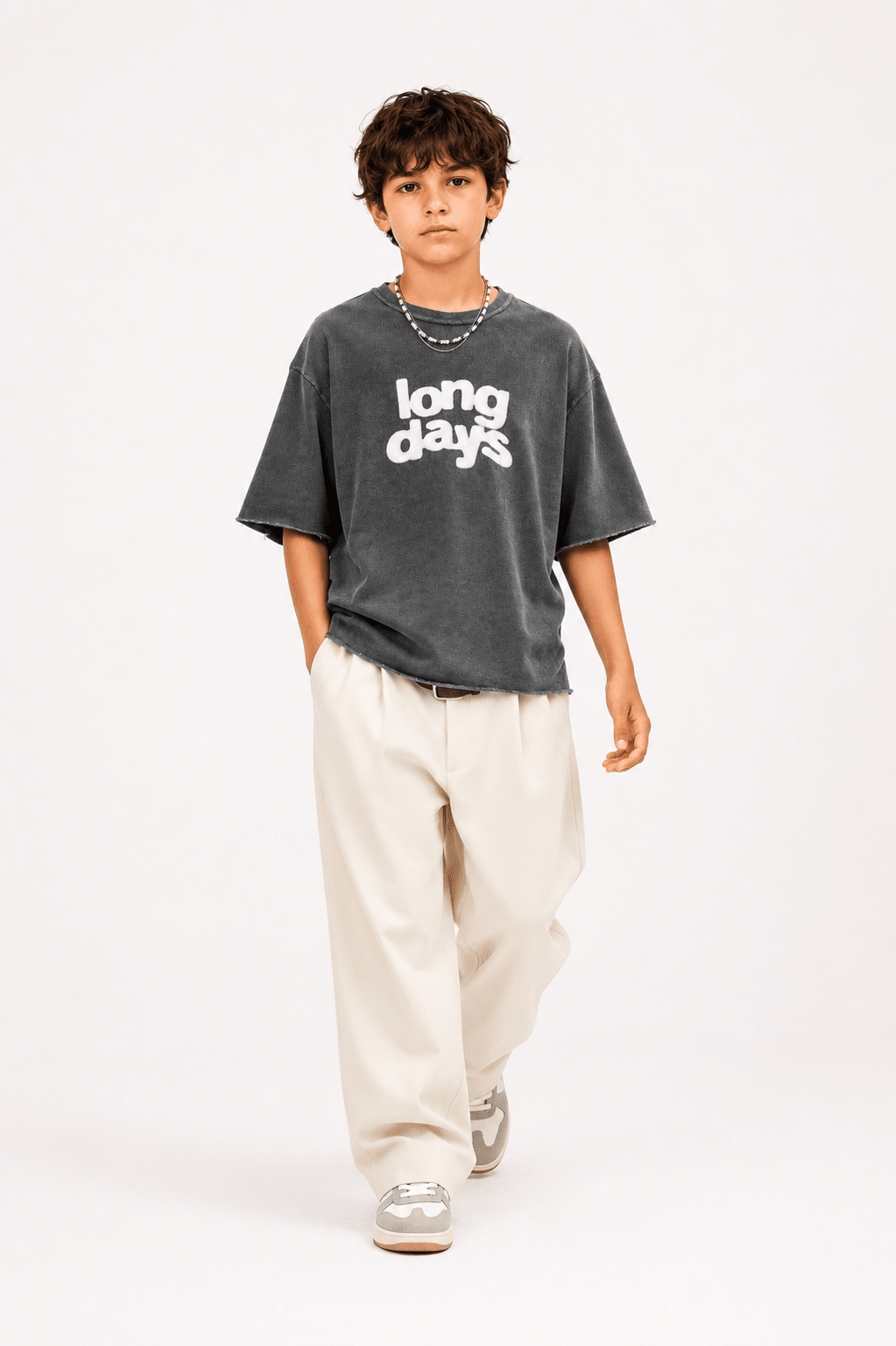 Boys “Long Days” Oversized Summer T-Shirt – Trendy Casual Tee for Kids - Raab.pk