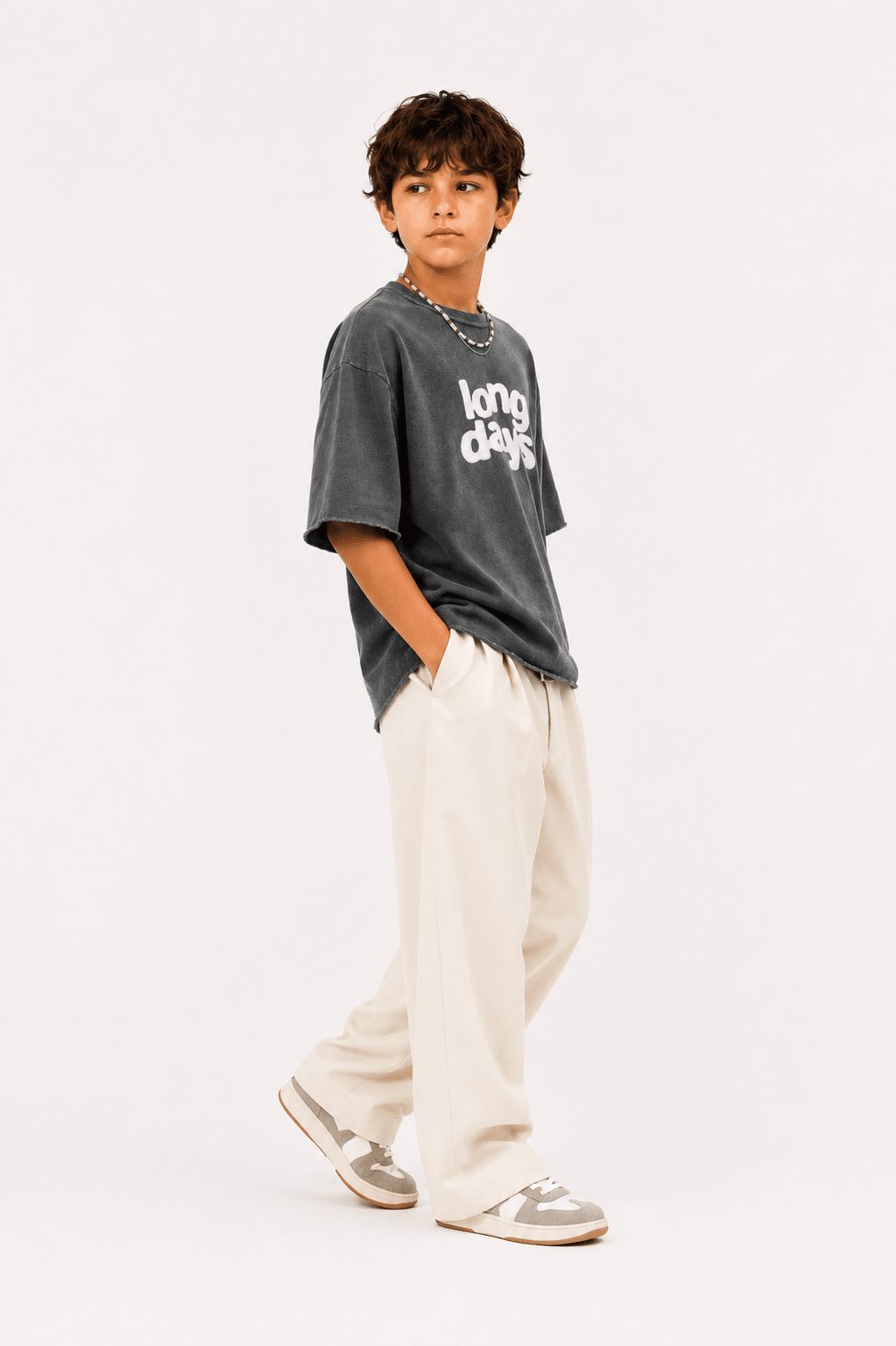 Boys “Long Days” Oversized Summer T-Shirt – Trendy Casual Tee for Kids - Raab.pk