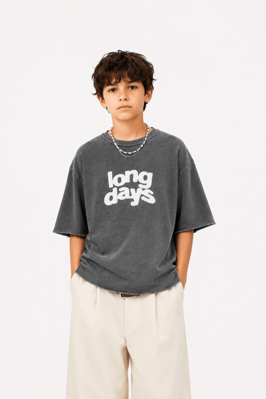 Boys “Long Days” Oversized Summer T-Shirt – Trendy Casual Tee for Kids - Raab.pk