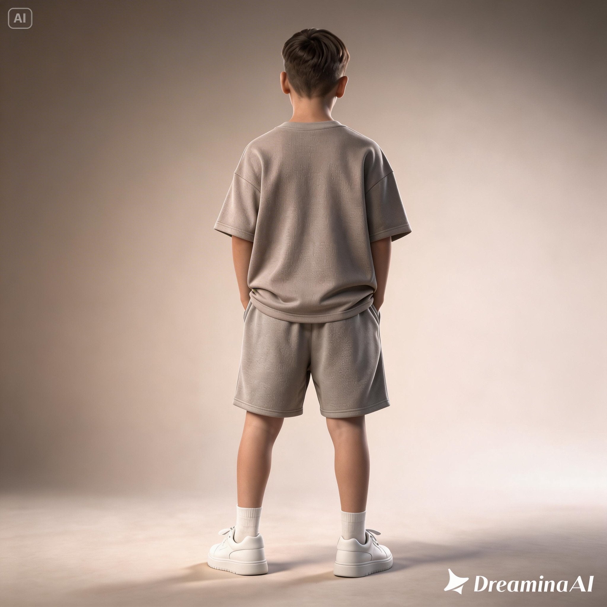 Boys SMWN Embossed Drop Shoulder T-Shirt & Shorts Casual Summer Set - Raab.pk