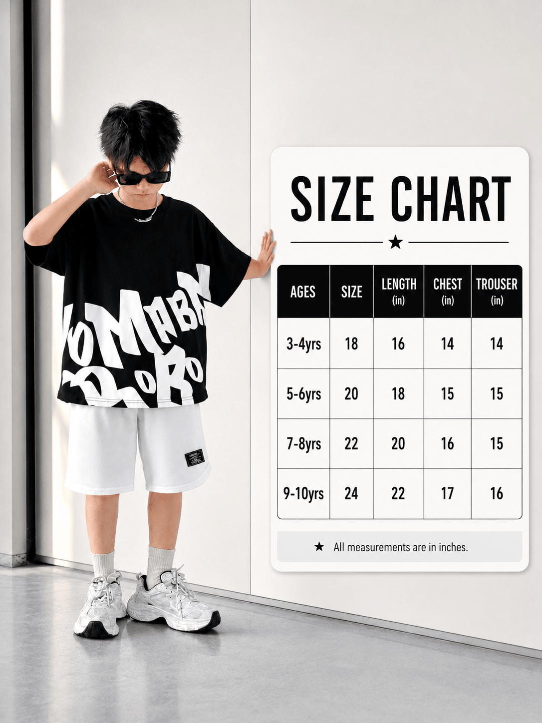 Boys Street Style Letter Print Drop Shoulder T-Shirt with Solid Shorts 2-Piece Summer Set - Raab.pk