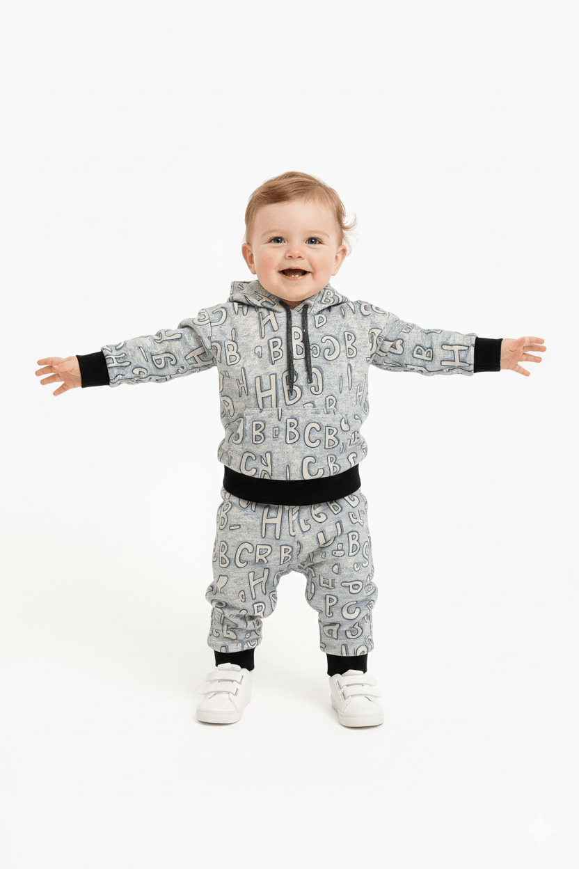 CBH Blue Letter Printed Winter Tracksuit (Kids) - Raab.pk