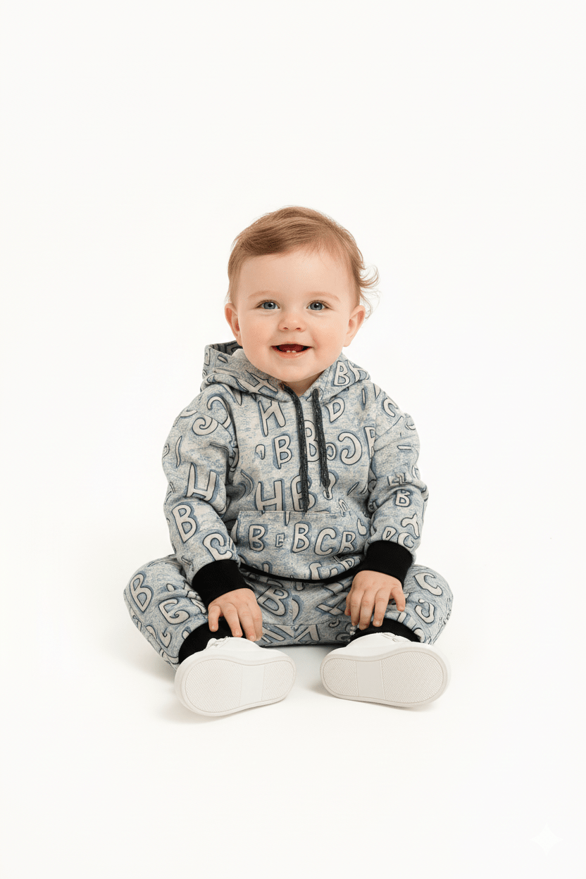 CBH Blue Letter Printed Winter Tracksuit (Kids) - Raab.pk
