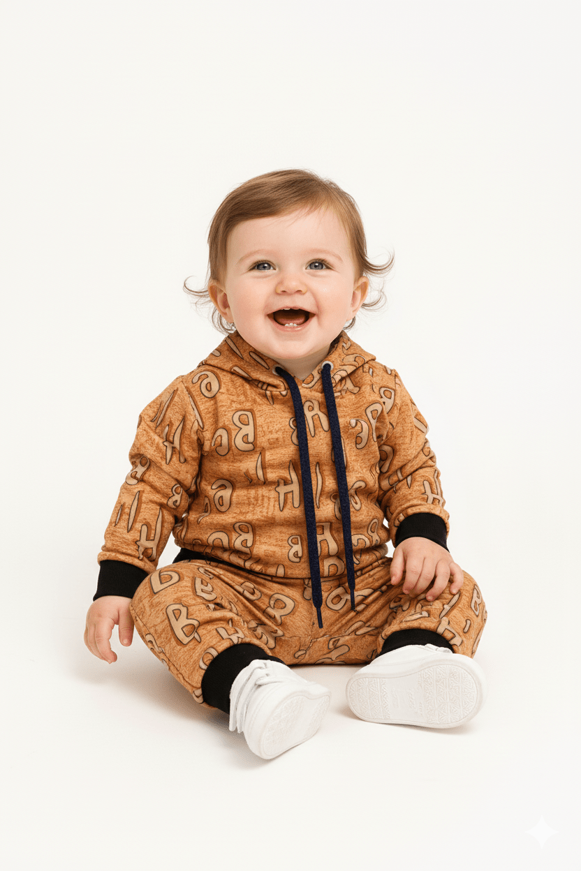 CBH Letter Printed Peach Winter Tracksuit (Kids) - Raab.pk