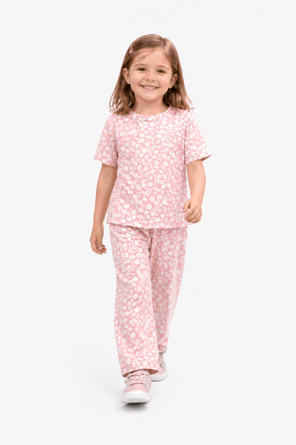 Floral Print Kids Co - ord Set– Premium China Cotton Jersey Soft Wear - Raab.pk
