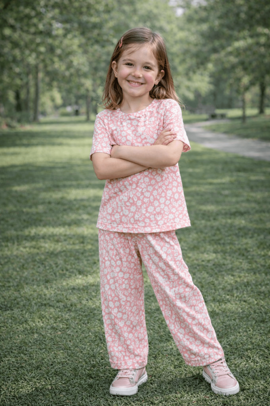 Floral Print Kids Co - ord Set– Premium China Cotton Jersey Soft Wear - Raab.pk