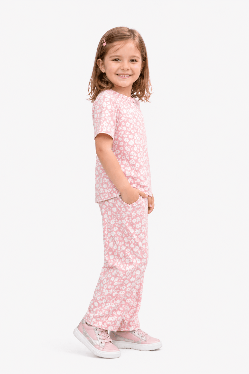 Floral Print Kids Co - ord Set– Premium China Cotton Jersey Soft Wear - Raab.pk