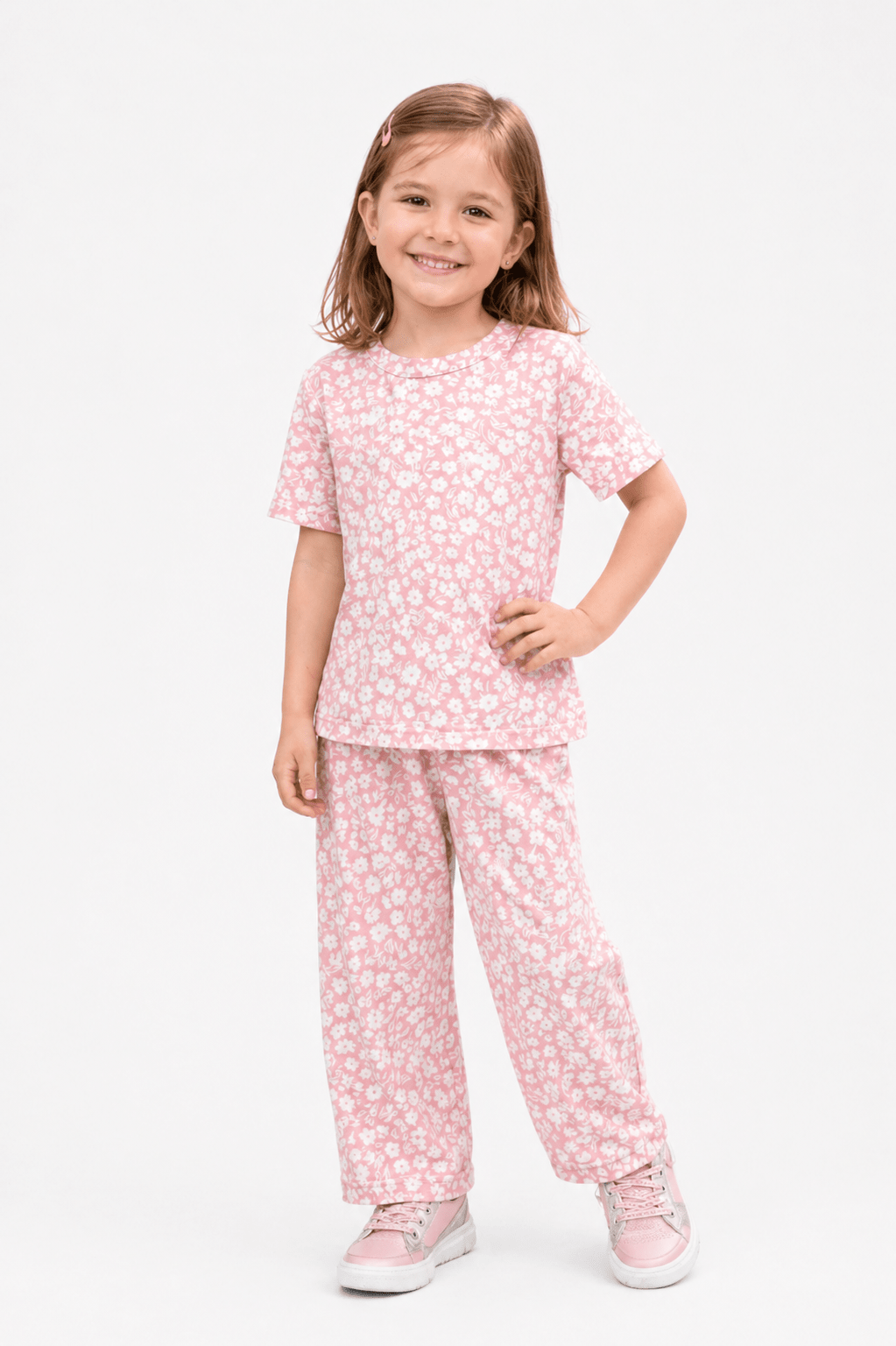 Floral Print Kids Co - ord Set– Premium China Cotton Jersey Soft Wear - Raab.pk