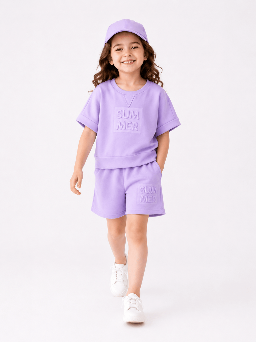 Girls Lavender Summer Terry Co-Ord Set – Premium Soft Terry Fabric | New Arrival | 1-6 Years | RAAB - Raab.pk