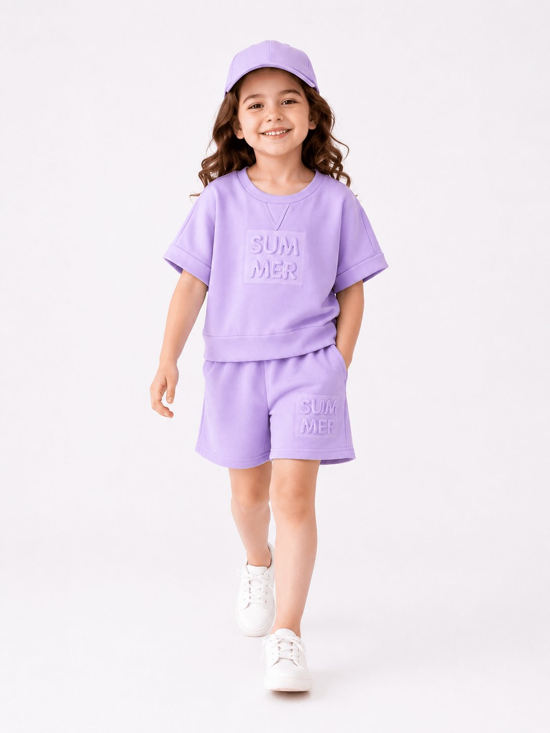Girls Lavender Summer Terry Co-Ord Set – Premium Soft Terry Fabric | New Arrival | 1-6 Years | RAAB - Raab.pk