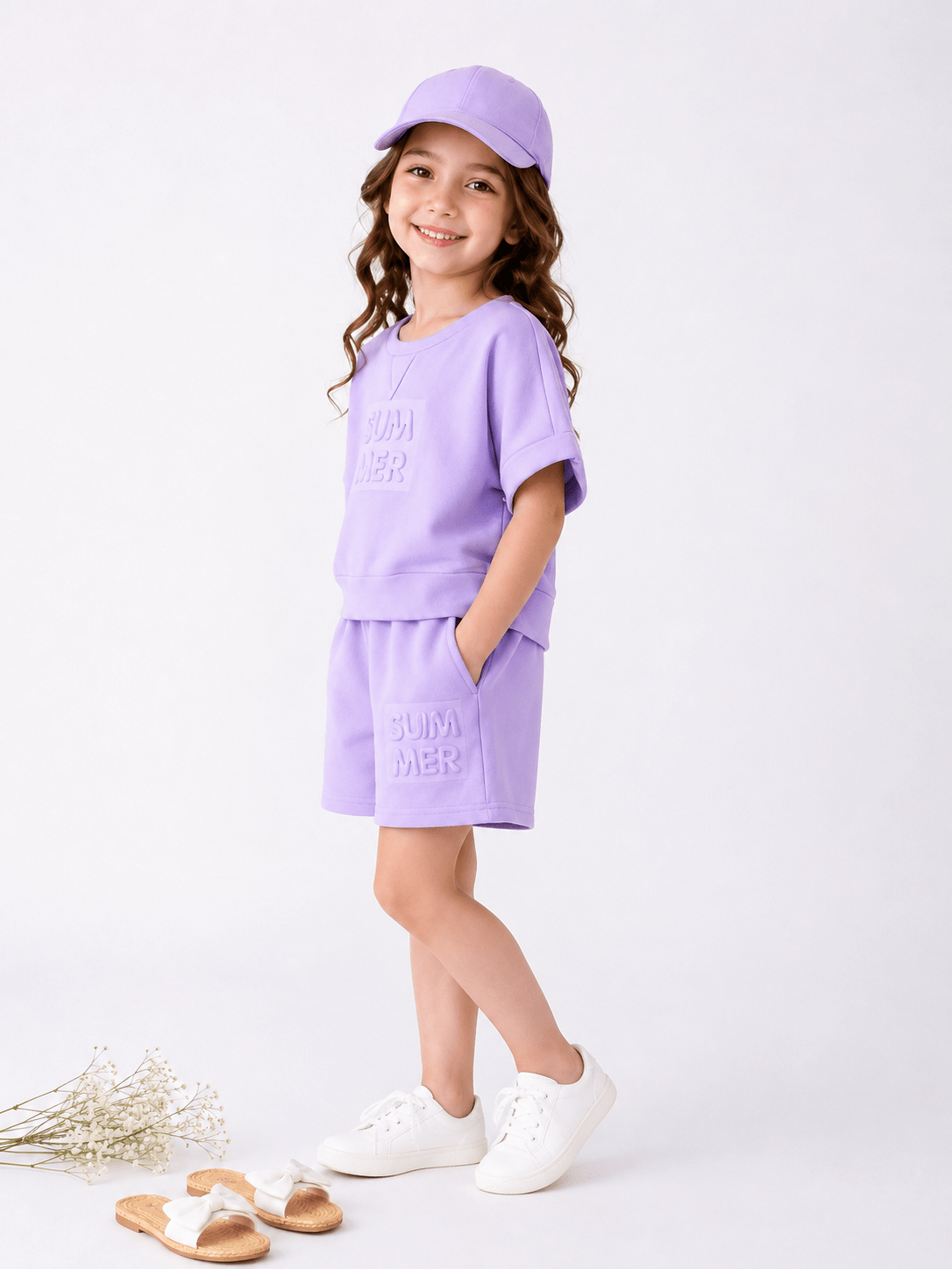 Girls Lavender Summer Terry Co-Ord Set – Premium Soft Terry Fabric | New Arrival | 1-6 Years | RAAB - Raab.pk