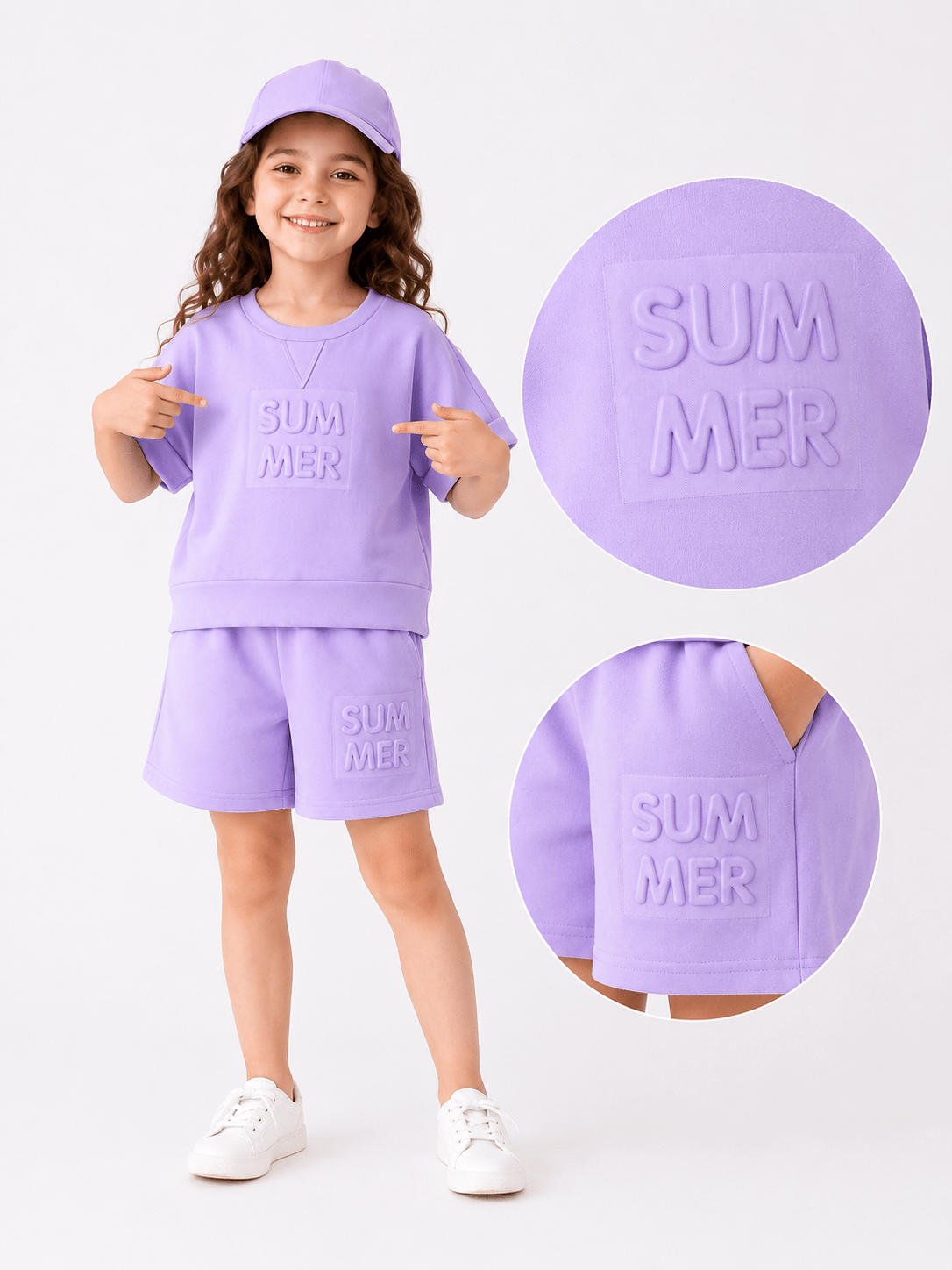 Girls Lavender Summer Terry Co-Ord Set – Premium Soft Terry Fabric | New Arrival | 1-6 Years | RAAB - Raab.pk