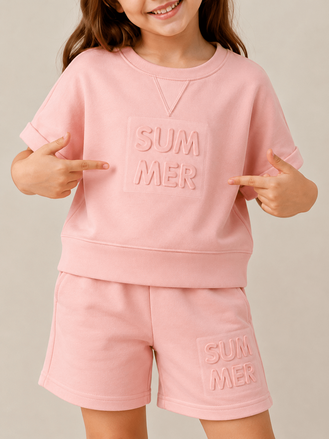 Girls Pink Summer Terry Co-Ord Set – Premium Soft Terry Fabric | New Arrival | 1-6 Years | RAAB - Raab.pk