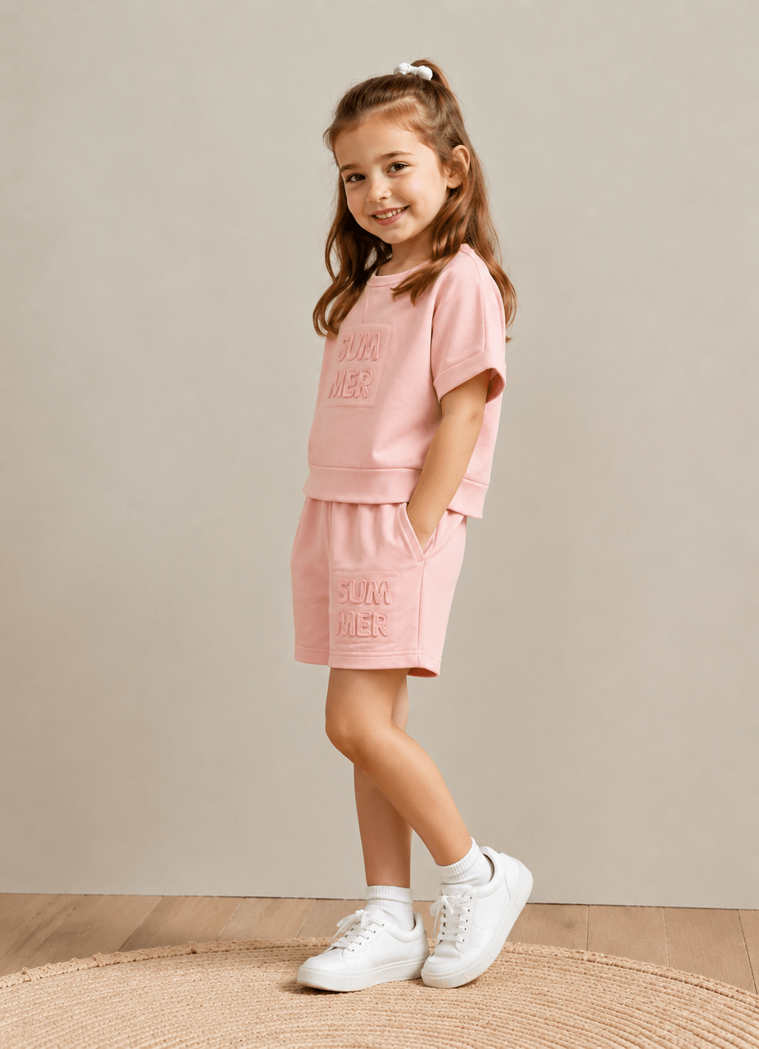 Girls Pink Summer Terry Co-Ord Set – Premium Soft Terry Fabric | New Arrival | 1-6 Years | RAAB - Raab.pk