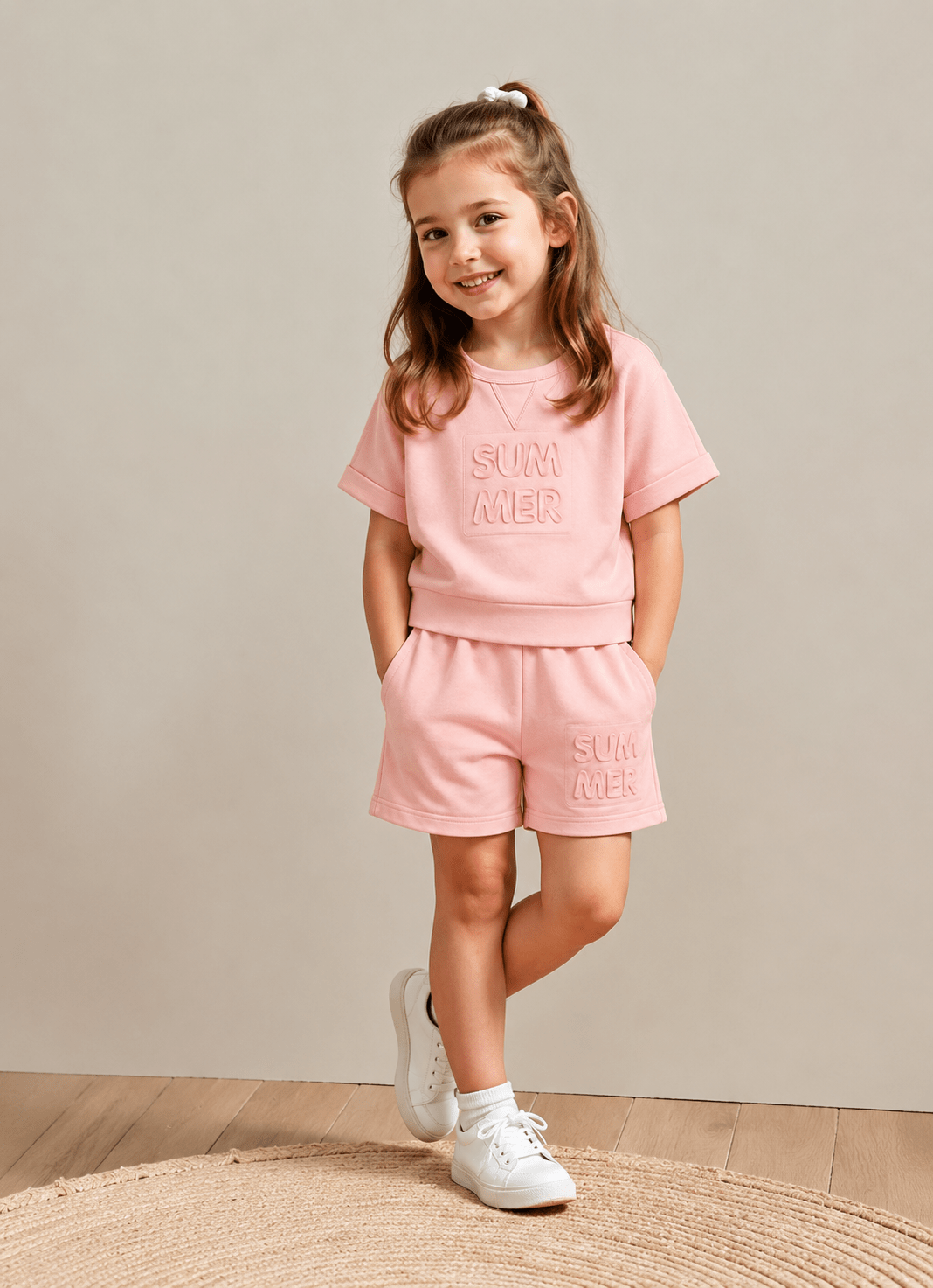 Girls Pink Summer Terry Co-Ord Set – Premium Soft Terry Fabric | New Arrival | 1-6 Years | RAAB - Raab.pk