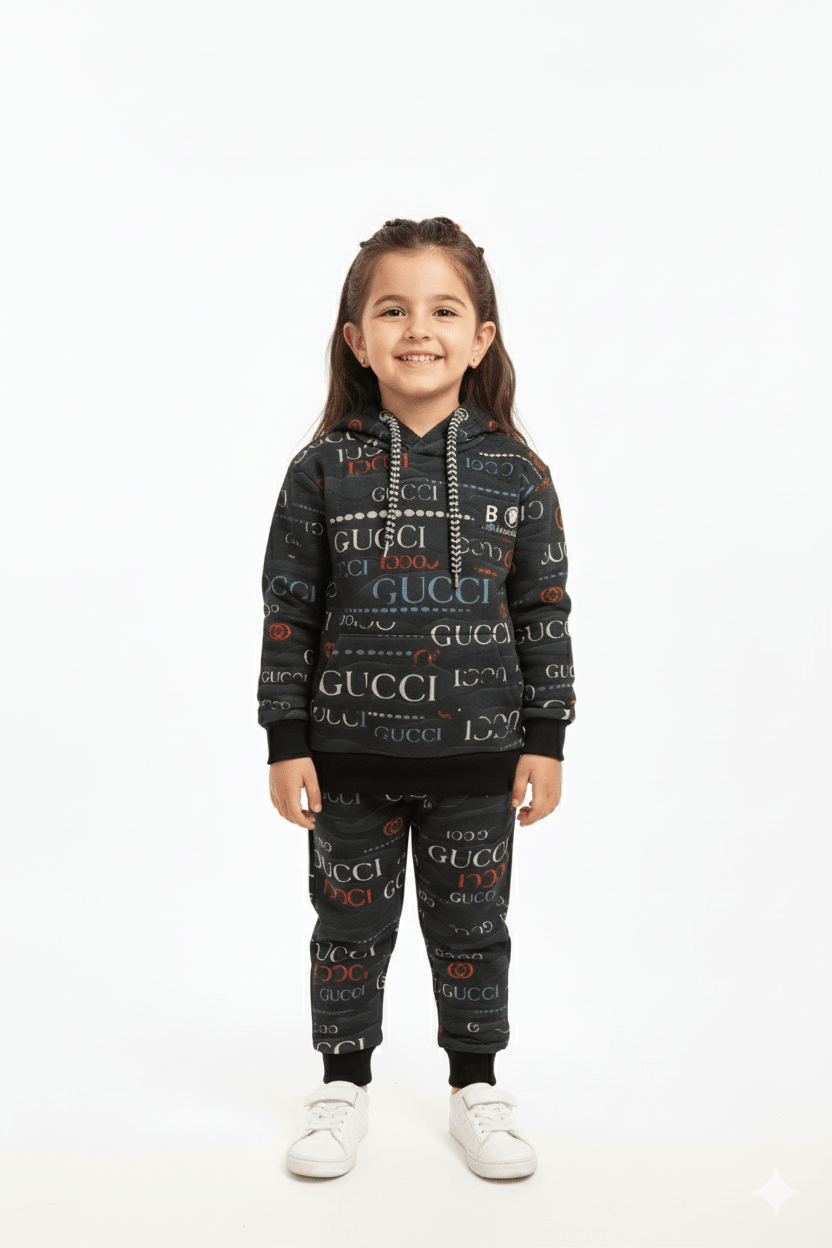 Gucci Dark Charcoal Winter Tracksuit (Kids) - Raab.pk