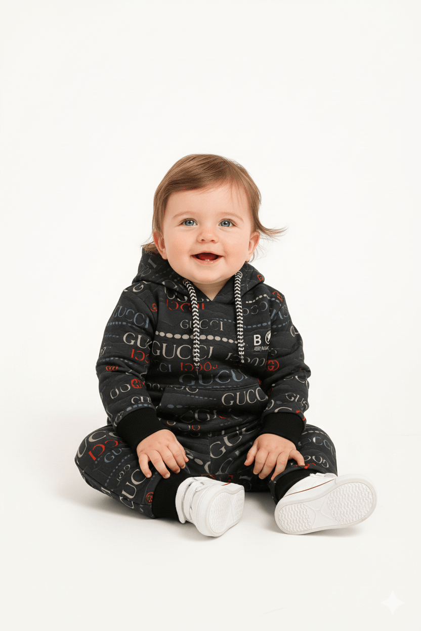 Gucci Dark Charcoal Winter Tracksuit (Kids) - Raab.pk