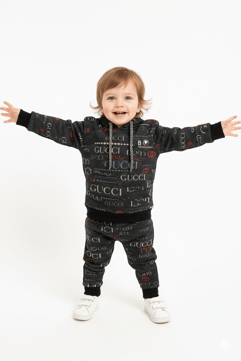 Gucci Dark Charcoal Winter Tracksuit (Kids) - Raab.pk