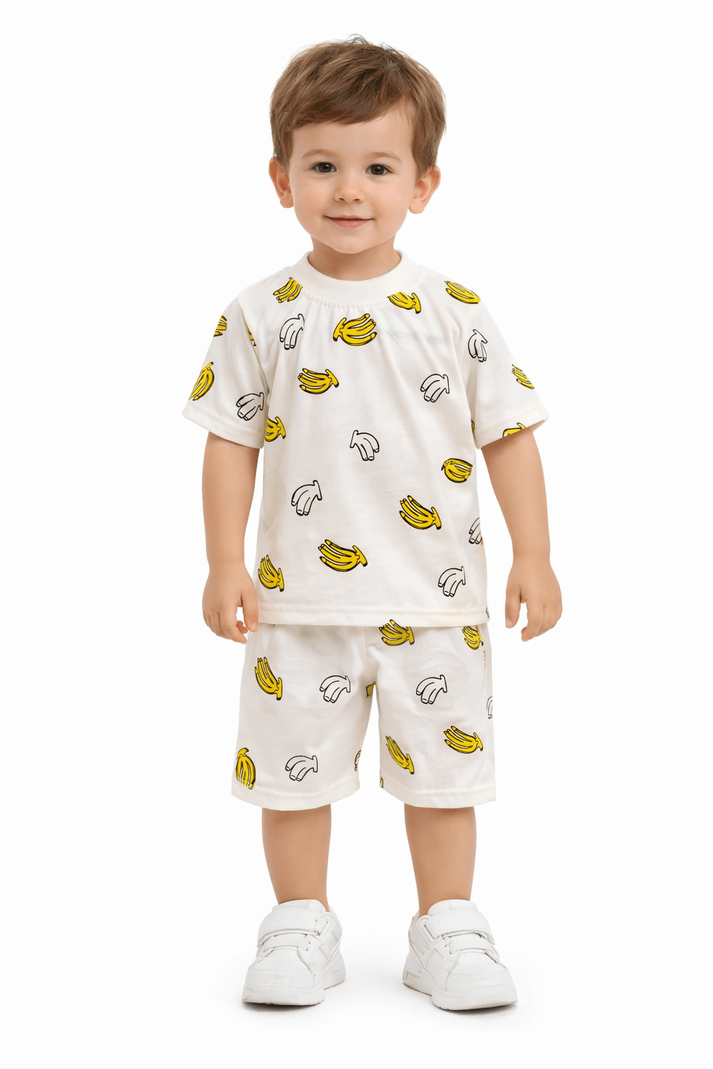 Kids Banana Print Summer Co - Ord Set – Soft Fine Jersey - Raab.pk