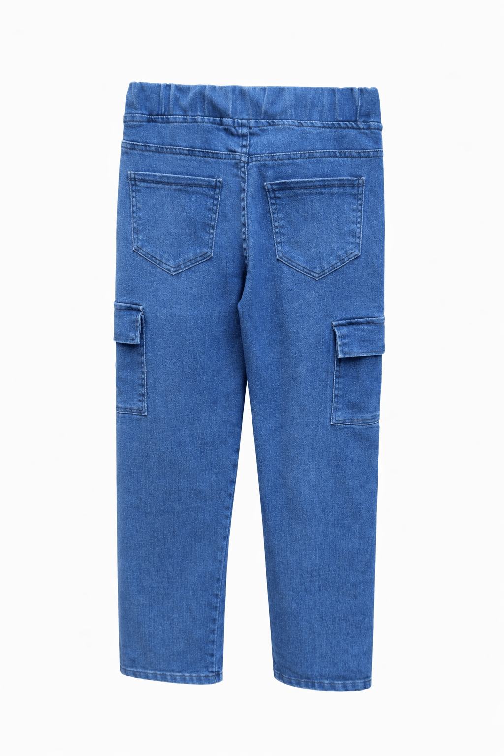 Kids Blue Wash Power Stretch Denim Cargo Pants – Premium Sartan Fabric - Raab.pk
