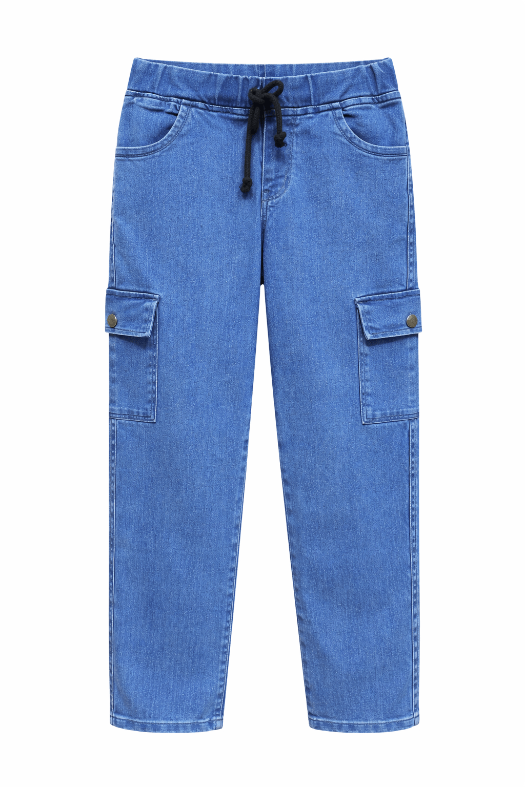 Kids Blue Wash Power Stretch Denim Cargo Pants – Premium Sartan Fabric - Raab.pk