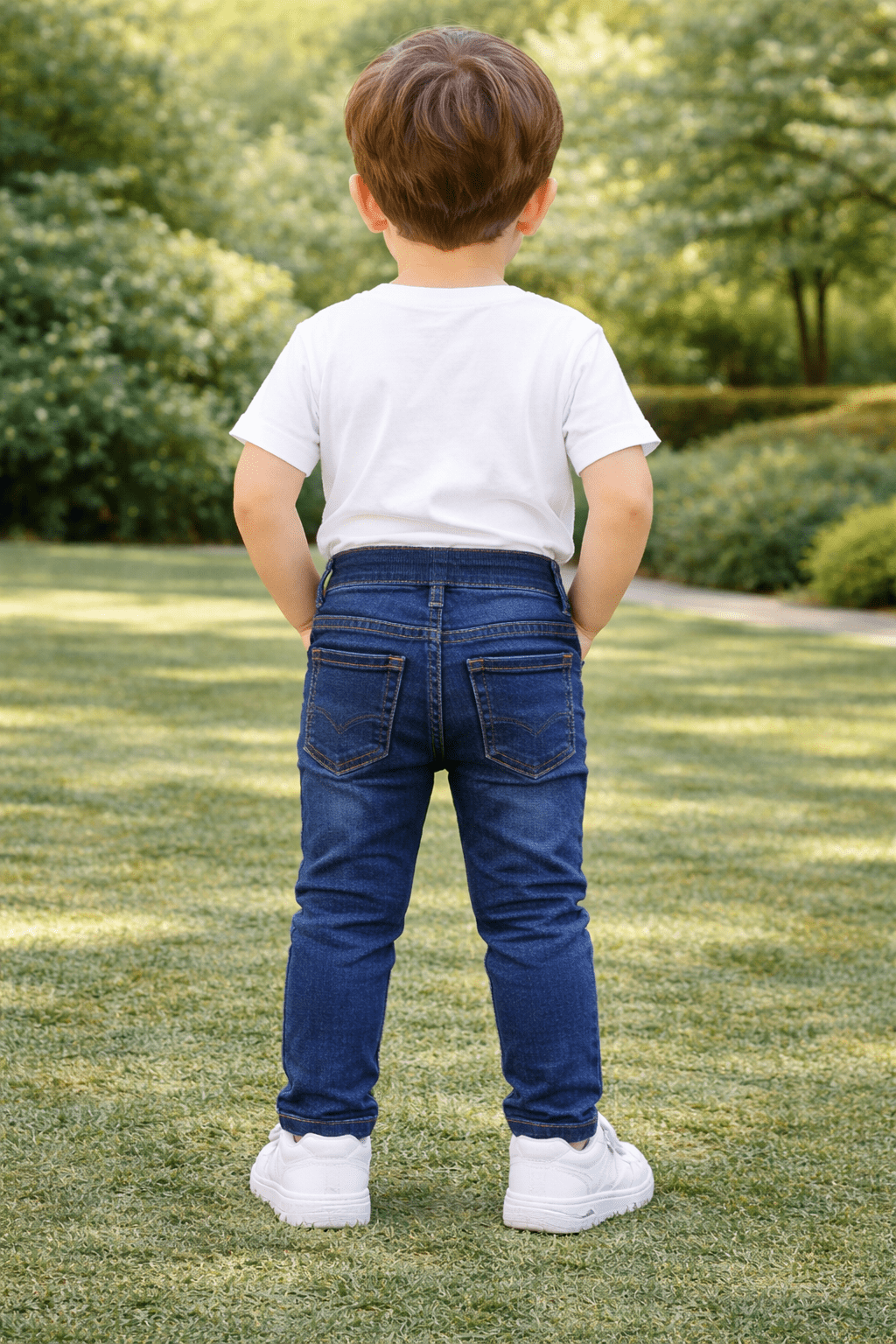 Kids Dark Blue Stretch Denim Pants – Premium Soft Fit Jeans (1–4 Years) - Raab.pk