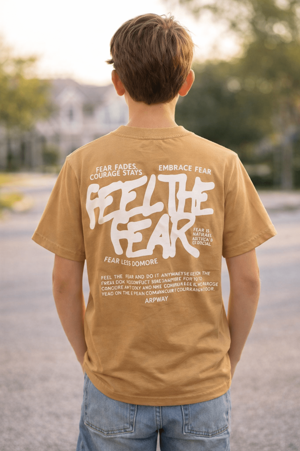 Kids Feel The Fear Graphic Printed T-Shirt – Casual Tee for Boys - Raab.pk