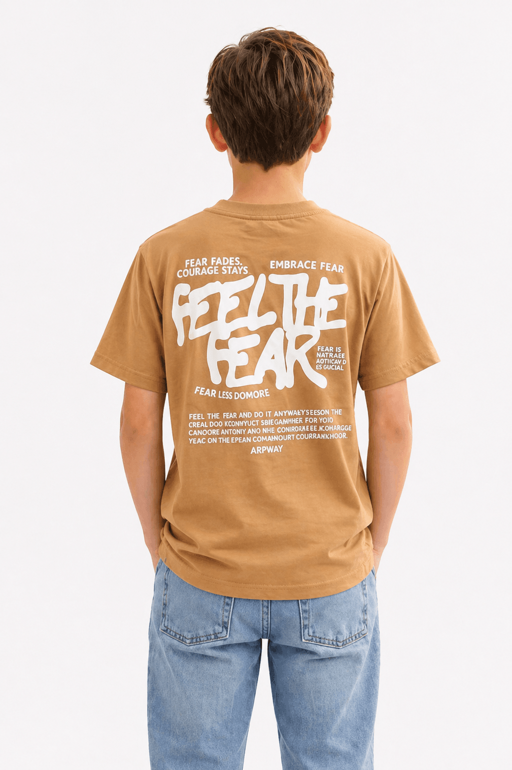 Kids Feel The Fear Graphic Printed T-Shirt – Casual Tee for Boys - Raab.pk