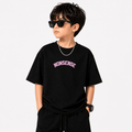 Kids Nonsense Graphic Oversized T-Shirt (Pink Print) – Interlock Fabric | Down Shoulder Style - Raab.pk