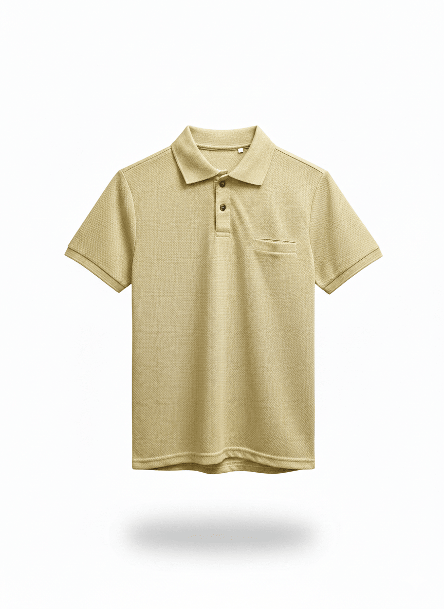 Kids Popcorn Fabric Polo T-Shirt – Soft & Stylish - Raab.pk