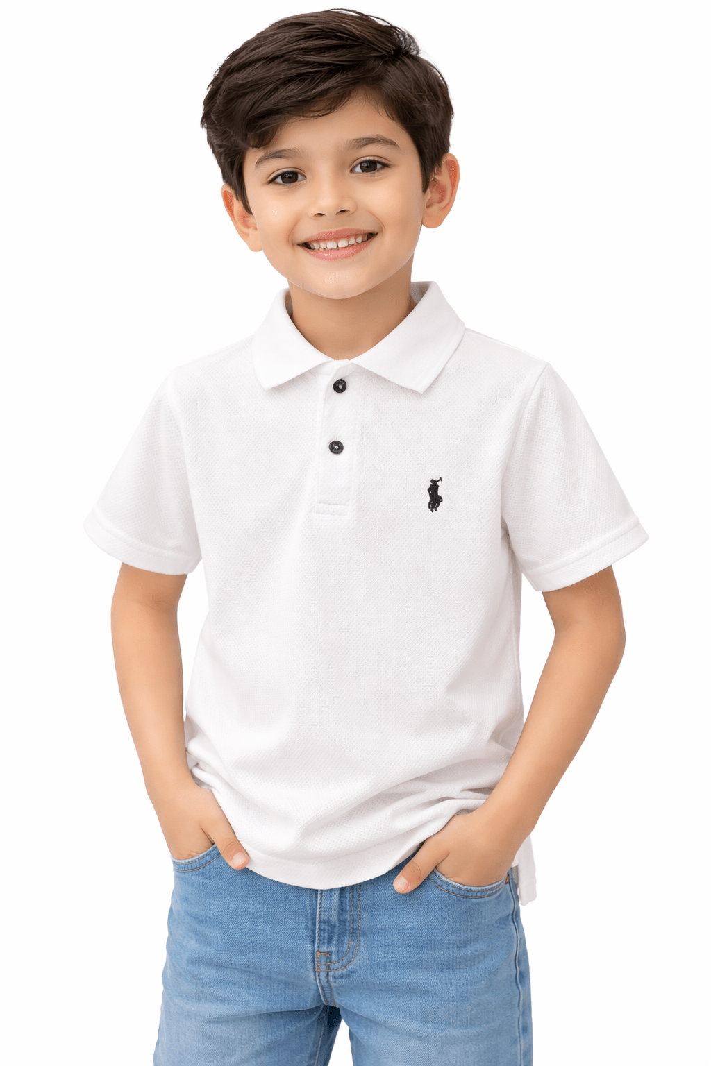 Kids Popcorn Fabric Polo T-Shirt – Soft & Stylish - Raab.pk