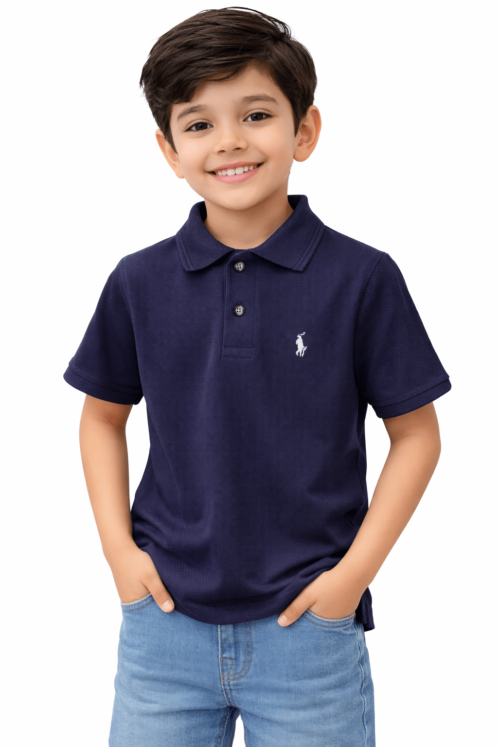 Kids Popcorn Fabric Polo T-Shirt – Soft & Stylish - Raab.pk